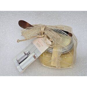 Farmhouse Fresh Sweet Cream Fine Sea Salt Body Scrub 9 Oz Wooden Spoon Gift Set